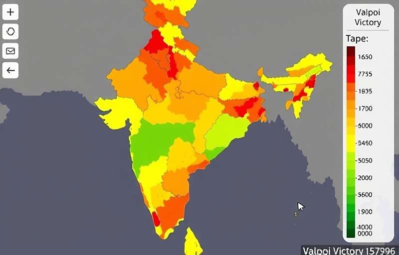 Valpoi Victory player distribution heat map across India showing highest concentration in Rajasthan and Punjab