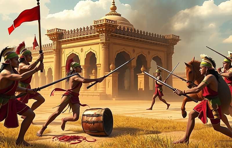 Valpoi Victory gameplay showing strategic battle formation of ancient Indian soldiers